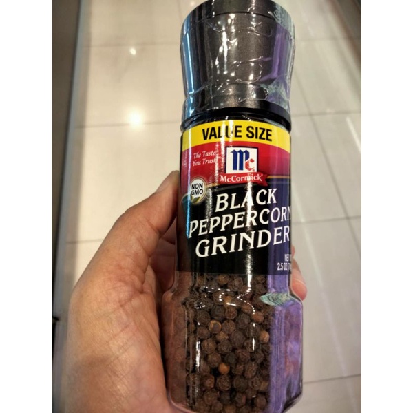 Mccormick Black Pepper Corn Grinder พริกไทยดำ แบบขวดฝาบด 70กรัม ราคาสุดฟิน