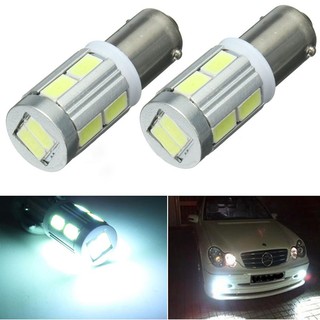 Jacansi หลอดไฟ LED BA9S H6W 10SMD สีขาว 2 ชิ้น