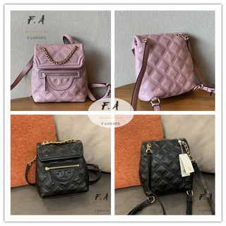 F.A (ของแท้ 100%) TORY BURCH 736 FLEMING SOFT MINI BACKPACK กระเป๋าเป้ใบเล็กใหม่สำหรับสุภาพสตรี หนังแกะเพชร super cute