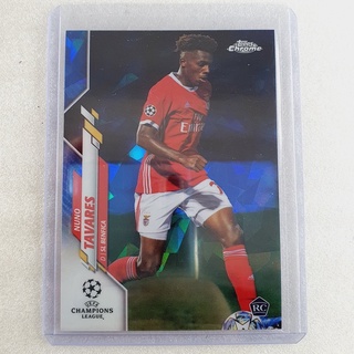 Nuno Tavares RC / Arsenal / Benfica / Topps Chrome UCL 2020 การ์ดฟุตบอล การ์ดนักฟุตบอล การ์ด RC การ์ด Panini Rookie