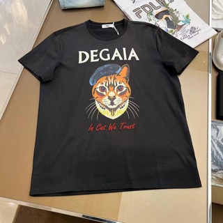 Degaia เสื้อยืดแขนสั้น พิมพ์ลายโลโก้เสือดาว สําหรับผู้ชาย