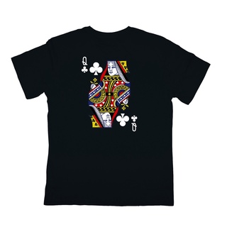 พร้อมส่ง เสื้อยืด ลายไพ่โป๊กเกอร์ Queen Of Clubs หลากสีสัน แฟชั่นฤดูร้อน สําหรับผู้ชายS-5XL