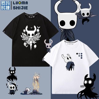 เสื้อยืด Steam PS4 Sandbox เกม Hollow Knight อุปกรณ์ต่อพ่วงแขนสั้นชายแนวโน้มชายเสื้อยืดแขนสั้นผ้าฝ้ายแท้