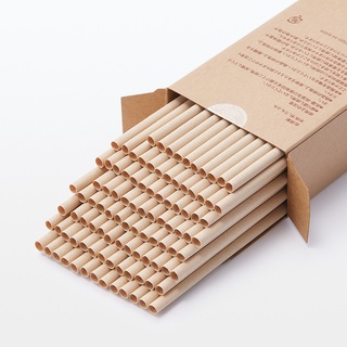 NEW MUJI (มูจิ) หลอดไม้ไผ่จากธรรมชาติ ( 100 หลอด ) BAMBOO STRAWS