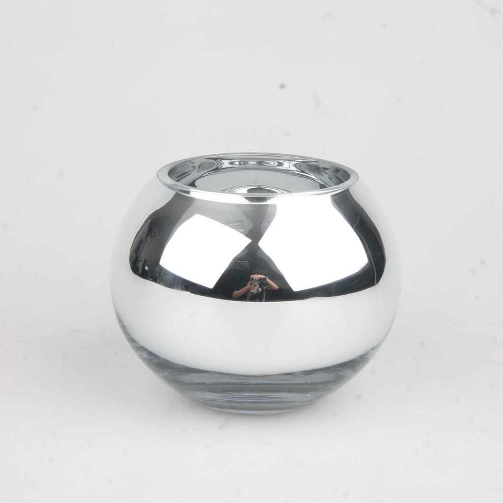 โหลแก้ว ( FBD-0912-5 Silver ) แก้วทรงกลมสีเงิน ไม่ใช้บรรจุ น้ำ ของเหลว