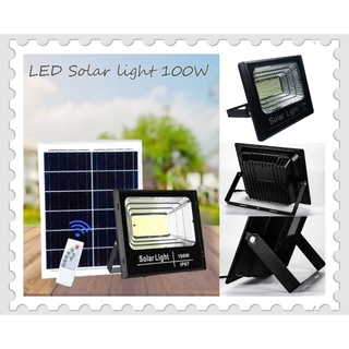 ส่งไวSolar light 100W ไฟ led โซล่าเซลล์ led ไฟสปอร์ตไลท์ ไฟ Solar Cell ใช้พลังงานแสงอาทิตย์