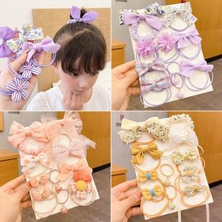 ยางรัดผม ประดับโบว์น่ารัก สีสันสดใส สไตล์เกาหลี สําหรับเด็ก