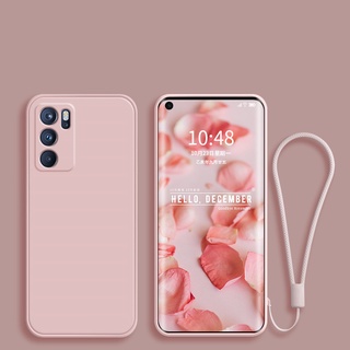 เคสโทรศัพท์มือถือ ซิลิโคน พร้อมสายคล้อง สําหรับ OPPO Reno 6 Pro Plus 5G A16 A15 A12 Reno 6Z