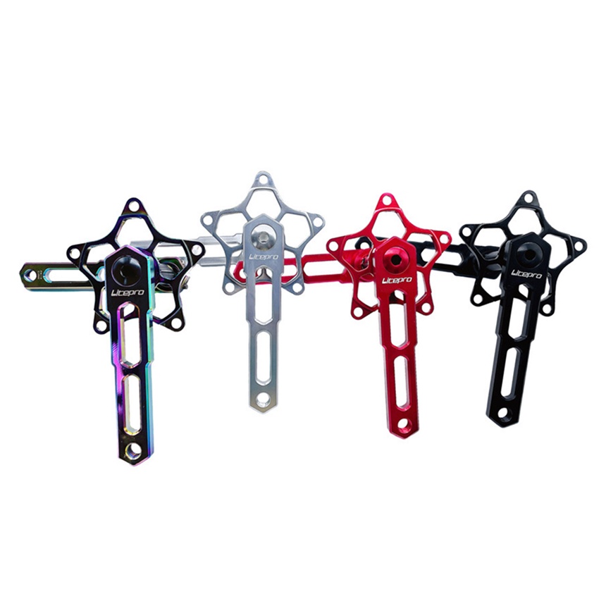 Litepro 130BCD แบบบูรณาการ 5 กรงเล็บ Hollow Crank จักรยานพับ 170 มม.Crankset อลูมิเนียม Chainwheel