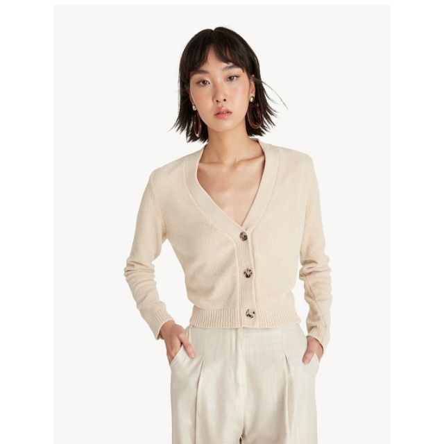 Cropped knit cardigan - POMELO