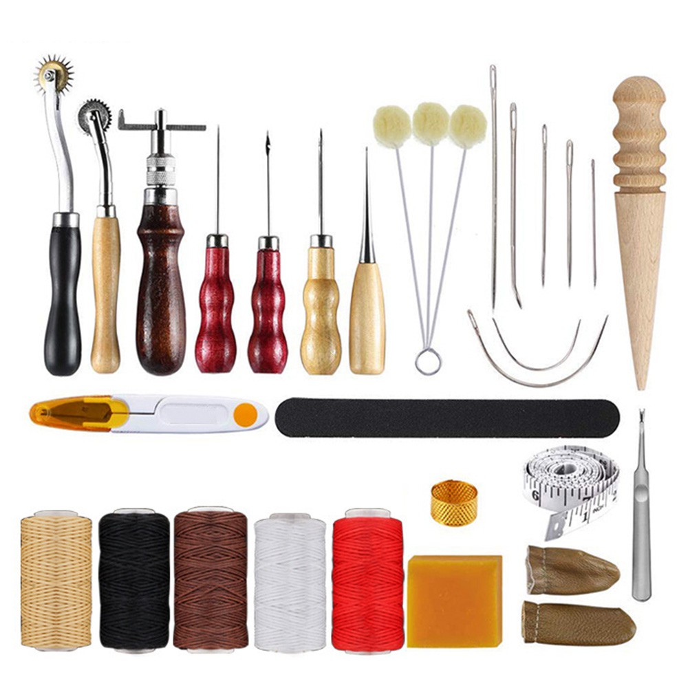 30pcs Leather Tool Kit Leather Working Tools Basic Leather Sewing