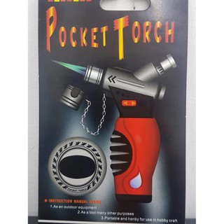 Pocket Torch หัวพ่นไฟ ขนาดพกพา MENGHU ไฟแช็คแก็สไฟฟู่ มีปุ่มล๊อคในตัว