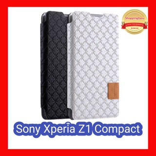 [Sony Z1 Compact] เคสหนังฝาพับข้างของแท้จากแบรนด์ Baseus Brocade