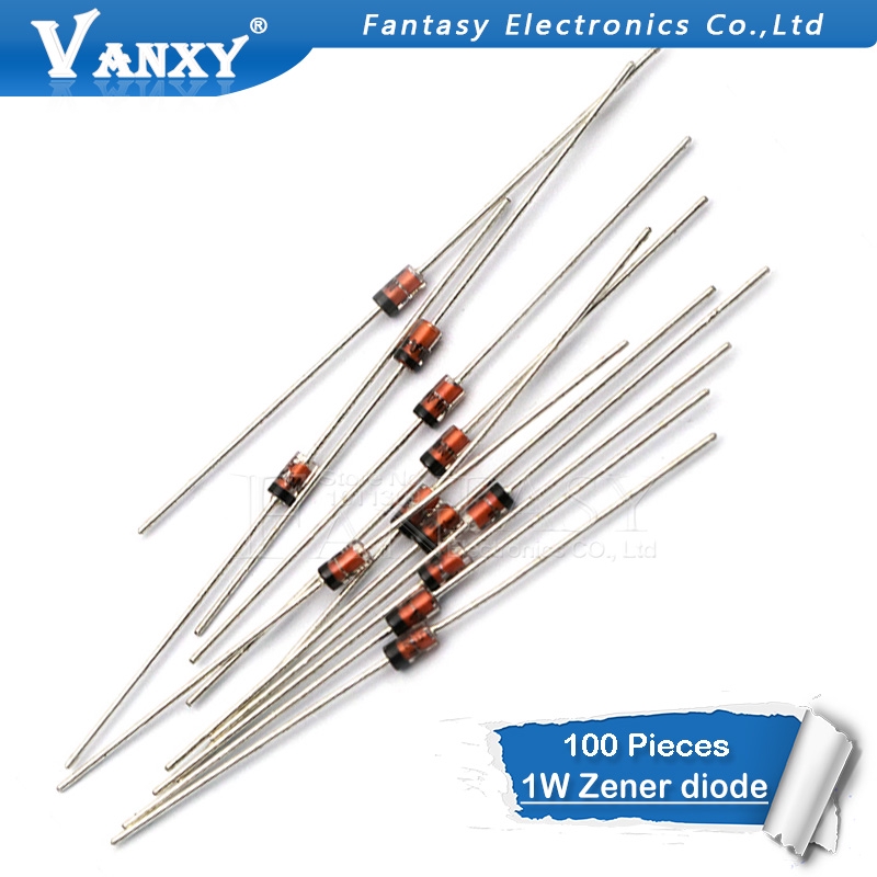 100pcs 1W Zener diode DO-41 16V 18V 20V 22V 24V 27V 30V 33V 36V 39V 43V 47V 51V 56V 62V 68V 75V  1N4