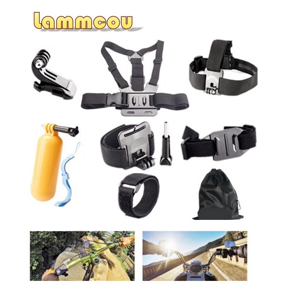 Lammcoo Action Video Cameras ชุดอุปกรณ์เสริมเข้ากันได้กับ GoPro Hero 9 8 7 6 5 4 H9R F60R W9R Yi 4K 