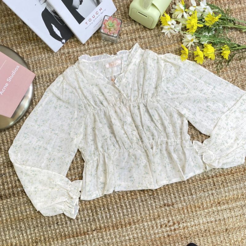 เสื้อแขนยาวลายดอกแนววินเทจป้ายSiwashop
