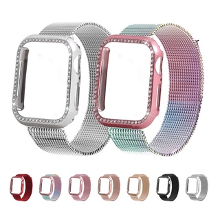 Milanese สายนาฬิกาข้อมือสเตนเลส 2 in 1 สําหรับ Apple Watch smart Series 8 7 6 5 4 3 2 1 SE Ultra 49 มม. 41 มม. 45 มม. iWatch 38 มม. 42 มม. 40 มม. 44 มม.