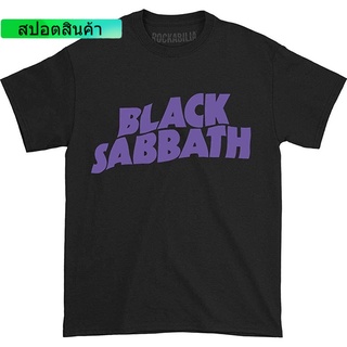 เสื้อยืดผู้ชาย Bravado Mens Black Sabbath Classic Logo T Shirt Mens Womens T-shirts คอกลม