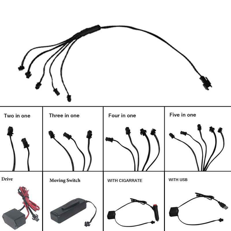 กล่องแบตเตอรี่ 12V USB 2 AA Splitter 1 Female In 2 / 3 / 4 อินเวอร์เตอร์ 1 ชิ้นสําหรับ 1-5 เมตร