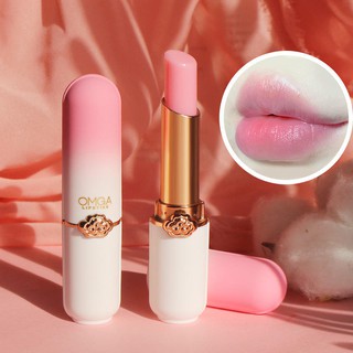 ลิปสติกลิปบาล์มเปลี่ยนสีตามอุณหภูมิลิปบํารุงริมฝีปากOMGA Peace kissสีนมเย็นLipstick-8006