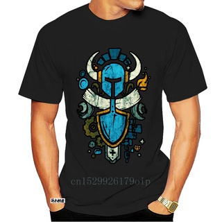 เสื้อยืดผ้าฝ้ายเสื้อยืด พิมพ์ลายโลโก้ Shovel Knight Shovelry Emblem แฟชั่นฤดูร้อน สําหรับผู้ชายL XL  XXL 3XL