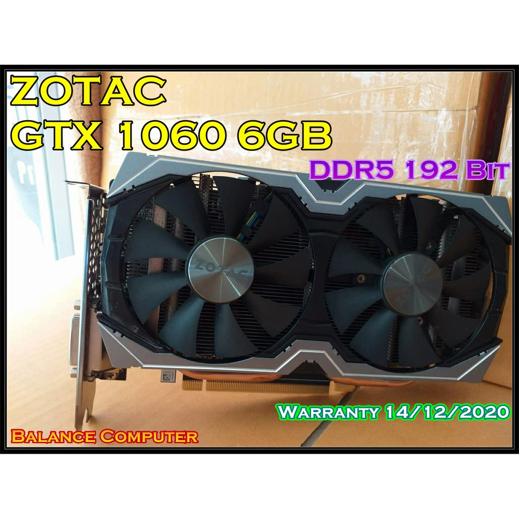 VGA (การ์ดแสดงผล) ZOTAC GTX 1060 6GB AMP Edition DDR5 ( ZT-P10600F-10M )