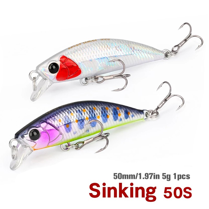 DW106 50S ใหม่สี 5 ซม.5g Sinking Minnow ตกปลา Lure INTRUDER TROUT ประดิษฐ์ Jerkbait Hard เหยื่อ Pike Wobbler Crankbait