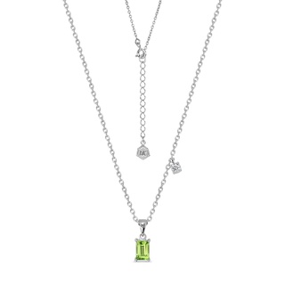 Mizuchol สร้อยเงินแท้ประดับพลอย Peridot แท้ : Baby Peacock Necklace (Green)