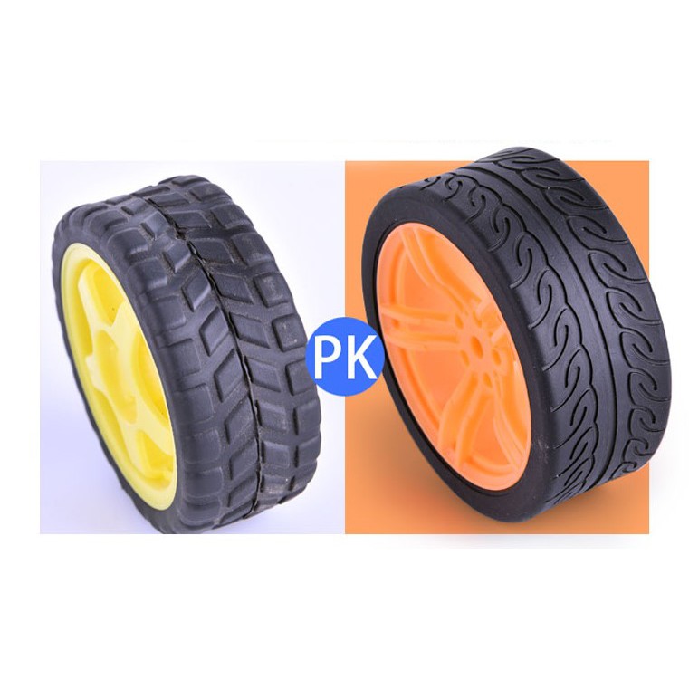 Rubber Wheel Robot 65 มม ล้อยาง ล้อหุ่นยนต์ ส้ม สำหรับ มอเตอร์เหลือง และ หุ่นยนต์ - รูปที่ 4
