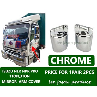 J01s04 ISUZU NLR NPR PRO ฝาครอบแขนกระจกโครเมี่ยม สําหรับ 1 คู่ 2 ชิ้น