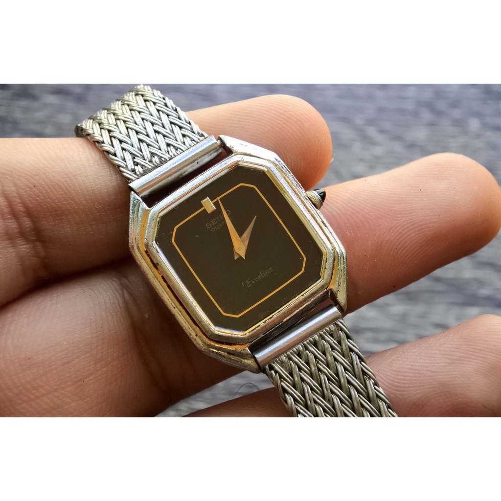 นาฬิกา Vintage มือสองญี่ปุ่น SEIKO EXCELINE 2320-6430 Quartz ผู้หญิง ใช้งานได้ปกติ สภาพดี ของแท้ 100% เปลี่ยนถ่านใหม่