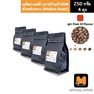 เมล็ดกาแฟคั่ว สูตรPeak Of Flavour (1Kg) ตรา มาสเตอร์พีซคอฟฟี่ masterpiececoffee เมล็ดกาแฟอราบิก้าแท้100% คั่วระดับกลาง