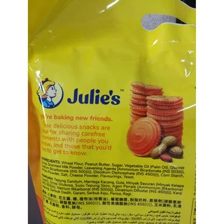 บิสกิตเนยถั่ว ห่อใหญ่ 360g Julie's peanut butter biscuit ขนมไส้เนยถั่ว คุกกี้ ถั่ว แพ็กเกตใหม่ รสชาติเดิม