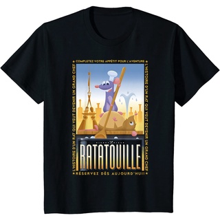 เสื้อยืดผ้าฝ้ายพรีเมี่ยม เสื้อยืด พิมพ์ลายโปสเตอร์ Disney Pixar Ratouille Remy And Emile สําหรับทําอาหาร