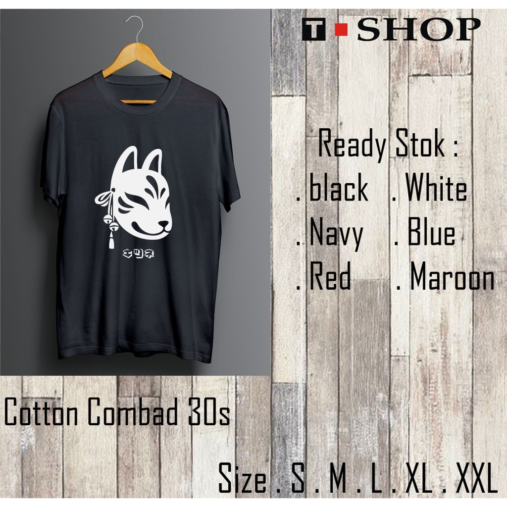 Cool KITSUNE MASK KYUUBI เสื้อยืด JAPANESE Distro