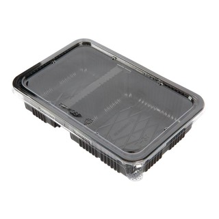 กล่องพลาสติกดำ2ช่อง+ฝา (แพ็ค15ใบ) S&amp;C L-21 Black plastic box 2 compartment + lid (pack of 15 pieces) S&amp;C L-21