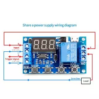 Dc 6-30V ไฟ LED ดิจิตอลรีเลย์ทริกเกอร์วงจรสวิทช์ตั้งเวลาควบคุมเวลา LED Light Digital Time Delay Relay Module Trigger Cycle Timer Delay Switch Circuit Board