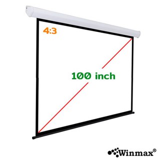 จอโปรเจคเตอร์แบบใช้มอเตอร์ไฟฟ้า ติดผนังขนาด 100 นิ้ว 4:3 พร้อมรีโมทควบคุม