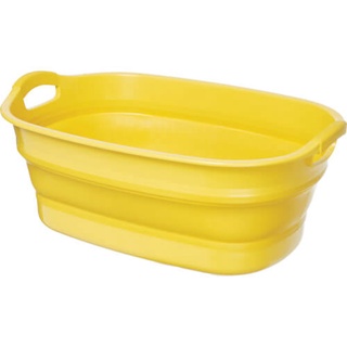 TRUSCO กะละมังพับได้ สีเหลือง (Yellow) Folding Plastic Basin Yellow