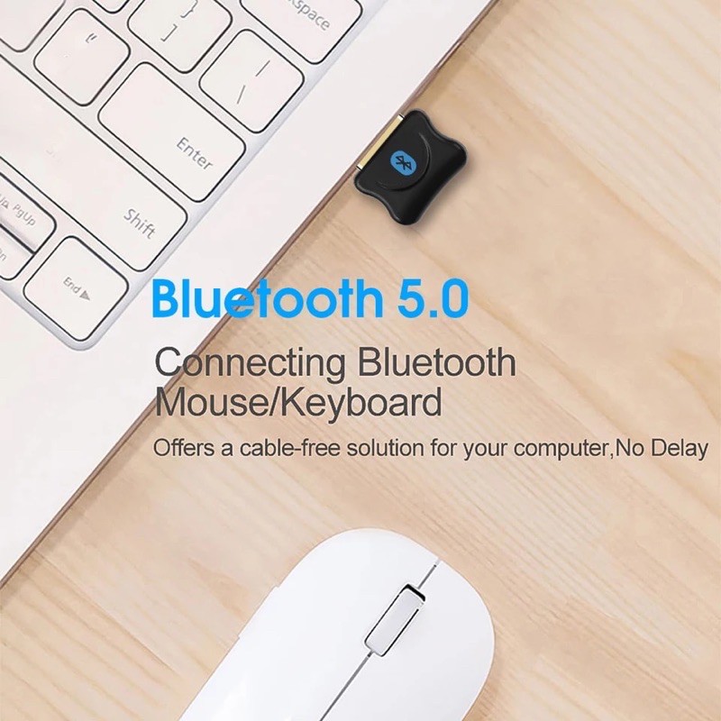 บลูทูธอะแดปเตอร์USB Bluetooth 5.0 DongleสำหรับPCคอมพิวเตอร์ลำโพงไร้สาย10เมตรช่วง
