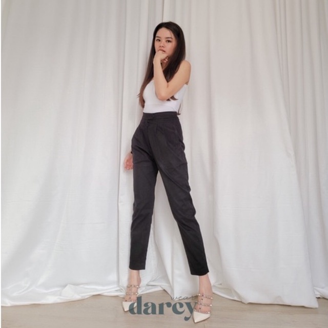 Weardarcy - GLENDA กางเกงผ้าฝ้าย เอวสูง (ด้านหลังยาง)