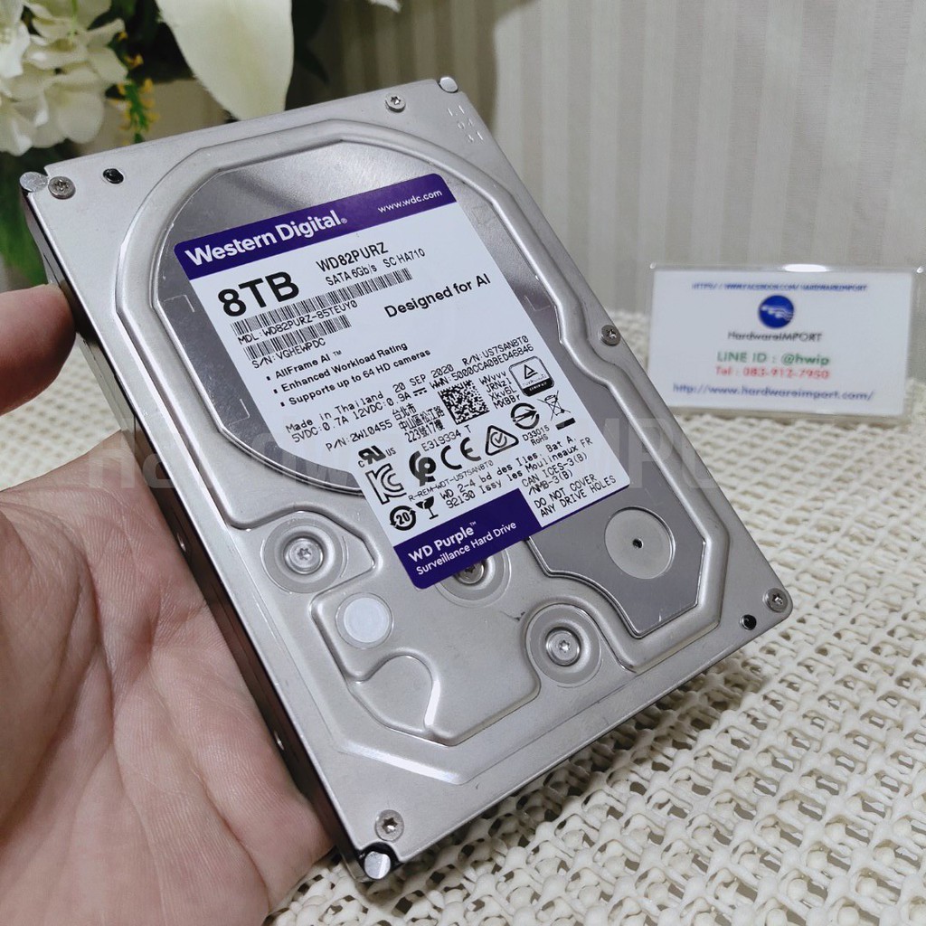 HDD 8TB HARDDISK WD PURPLE 7200 SATA3 ฮาร์ดดิสก์ | Shopee Thailand