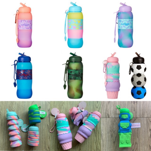 Smiggle ขวดน้ำซิลิโคน กระติกน้ำ Smiggle Silicone