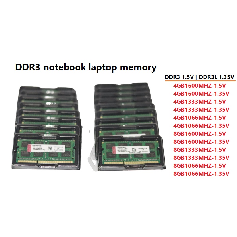 RAM DDR3/DDR3L/4GB/8GB/1333MHZ/1600MHZ-notebook laptop  PC3 12800S/10600S memory โน๊ตบุ๊ค ใส่ได้ intel-AMD-MAC