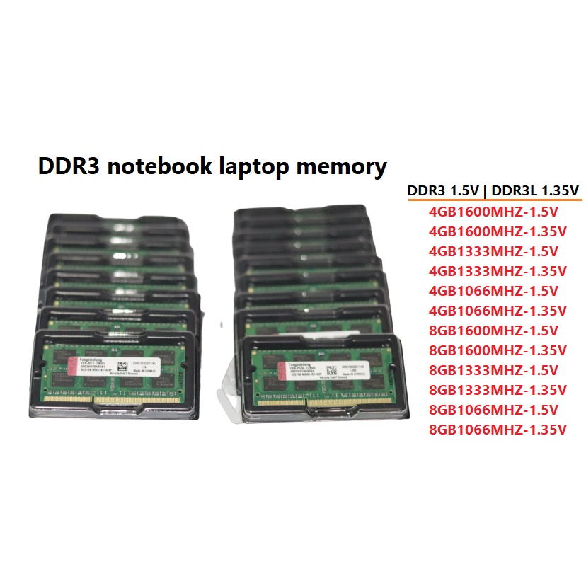 RAM DDR3/DDR3L/4GB/8GB/1333MHZ/1600MHZ-notebook laptop  PC3 12800S/10600S memory โน๊ตบุ๊ค ใส่ได้ int