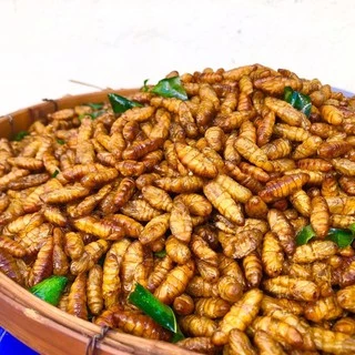 ดักแด้ทอด (หนอนไหม) แมลงทอดซู่ซ่า