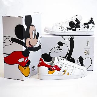 adidas stan smith disney mickey mouse รองเท้าผ้าใบ ลําลอง สําหรับผู้ชายและผู้หญิง
