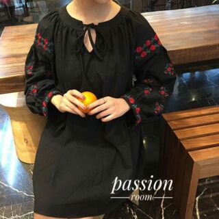 (มีโค้ดลดราคา)เดรสทรงแขนพอง