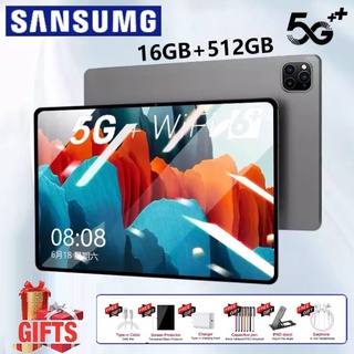 แท็บเล็ต SANSUMG 11.6นิ้ว 16GB+512GB Tablet 5G อินเตอร์เนต WIFI แทปเล็ตราคาถูก Andorid11 สองซิมแท็บเล็ตโทรได้ โน๊ตบุ๊ครา