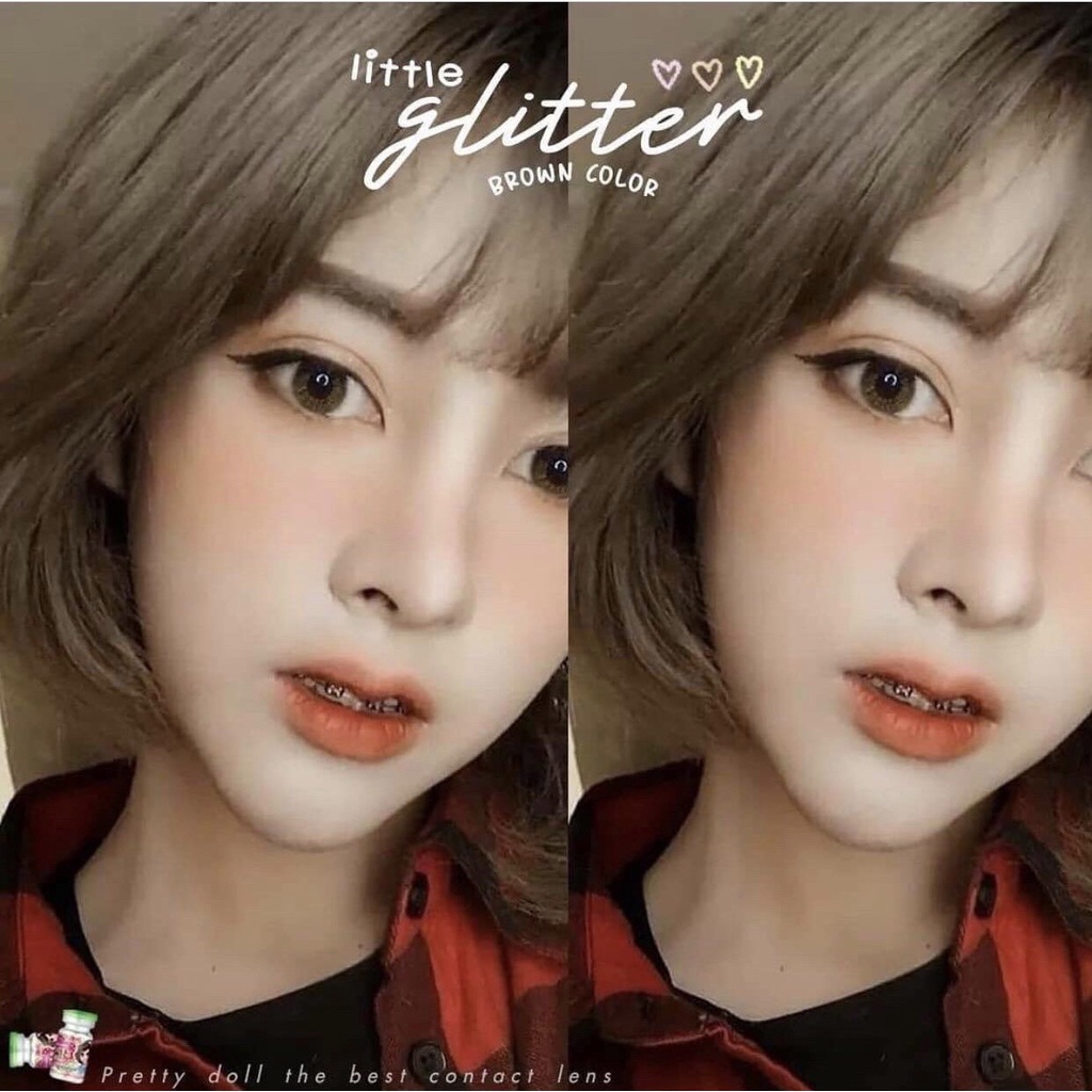 (COD)Contactlens ธรรมชาติ รุ่น Little glitter สายตา+ปกติ Prettydoll 0.00 ถึง - 6.00 เลนส์นิ่มใส่สบายตา แถมตลับ